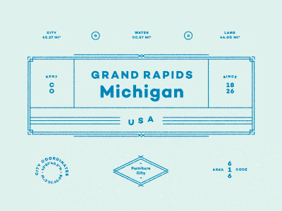 Grand Rapids, MI blue circle diamond grand rapids michigan type usa