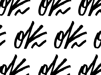 OK ~ black and white identity ok pattern script type