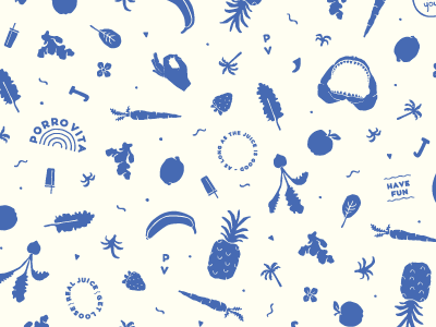 Porrovita ~ Summer Pattern california fruit fun icons illustration juice pattern pineapple surf