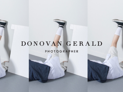 Donovan Gerald logo minimal photography type wordmark