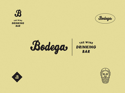 Bodega brand drink icon logo script wine