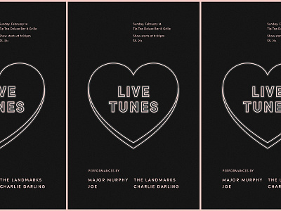 Live Tunes heart love music poster type valentine