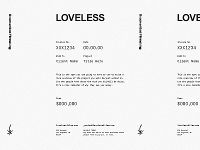 LOVELESS Invoice brand california icon invoice loveless palm tree type