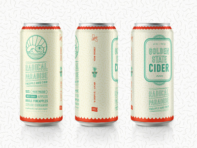 Radical Paradise beer brand cider hard cider illustration packaging pattern pineapple type