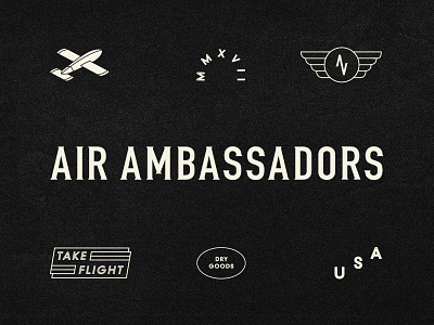 Air Ambassadors air branding flight identity logo plane texture type vintage ww2