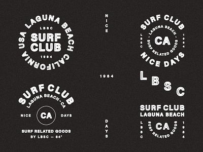 "Surf Club" by LBSC badge california club lock up stamp surf typography