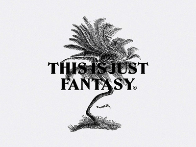 THIS IS JUST FANTASY branding california event palm springs palm tree type warp wavy