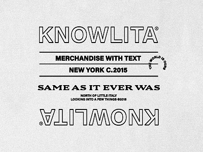*Merchandise with text grain layout lockup new york type