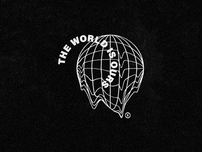 THE WORLD IS OURS drippy globe knowlita new york type warped wavy