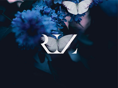 Personal Logo Applied on Photo | RIZ brand brand design branding butterfly design elegance identity logo logo design logotype philosophy typogaphy visual identity