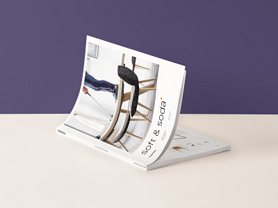 Soft & Soda branding brochure cover furniture magazine minimal print