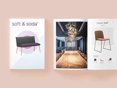 Soft & Soda - magazine branding brochure chair couch cover furniture logo magazine minimal pastel print