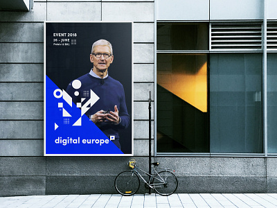 Digital Europe - poster abstract advert blue branding digital europe geometric lobby meetup modular pattern policy poster shapes