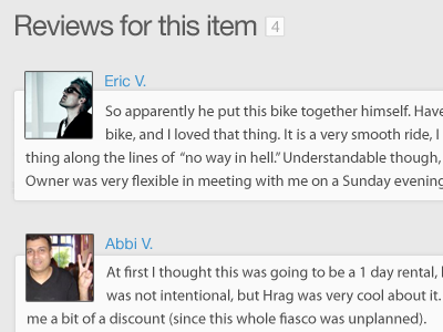Reviews for an item comment hrag rental review trabbu
