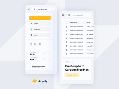 Amplify Banking App Mobile Design