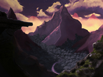 Mountain Valley concept art creative digitalart illustration mountains scenery valley