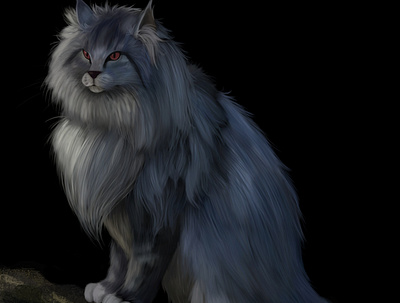 Grey Cat animal cats creative detail digitalart fur illustration