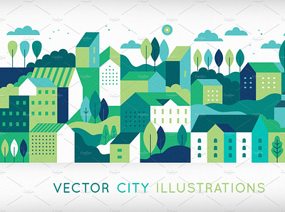 City illustrations application android app appdesign building city inspiration interactions interface ios kit map material mobile pattern tracking ui uitrends vector web