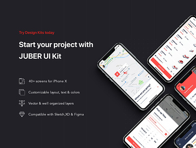 JUBER - Car Booking mobile UI Kit application android app appdesign delivery inspiration interactions interface ios kit map material mobile taxi tracking uber ui uidesign uitrends web