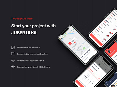 JUBER - Car Booking mobile UI Kit