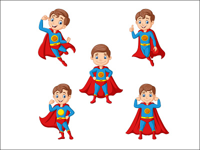 Cartoon superhero kids collection adobe illustrator boy cartoon artist cartoon character cartoon illustration cartoonist children design graphics graphic designer hero illustrator kid logo mascot design people super superhero vector illustration vector artist