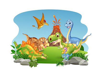 Cartoon dinosaur collection