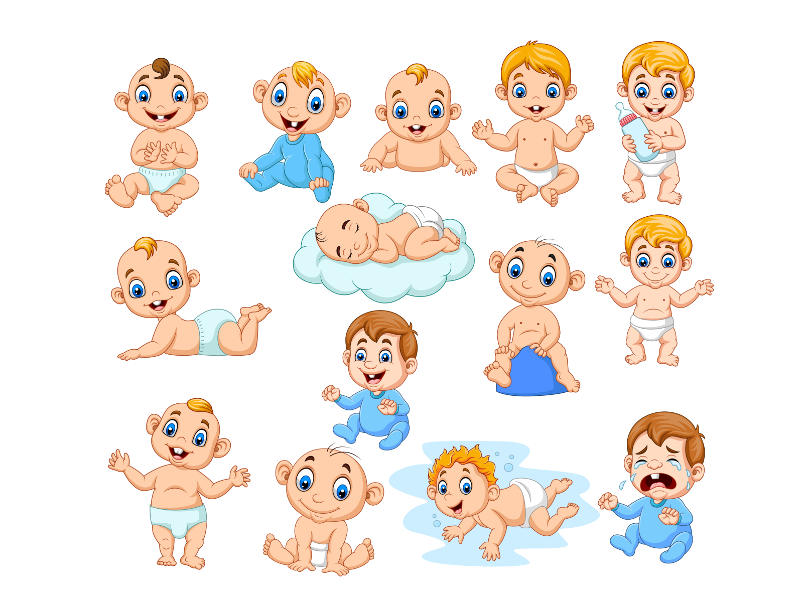 Cartoon babies collection by Tigatelu on Dribbble