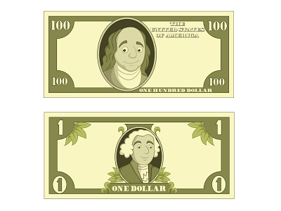 One Dollar- People america american bank banking banknote business cartoon cash currency dollar economy finance financial hundred illustration investment money one paper profit