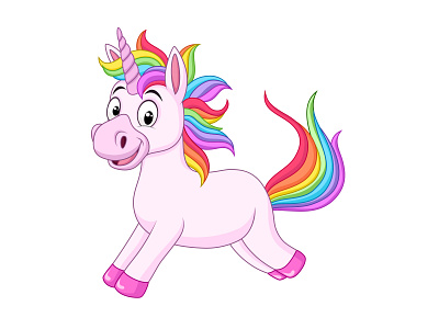 Happy Unicorn animal cartoon character dream fairy fantasy funny happy horse illustration imagination magic magical mammal mane mascot mythology pony stallion unicorn