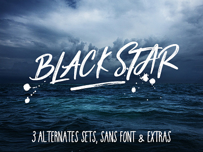 Black Star Dribbble calligraphy font handwritten modern font premium font