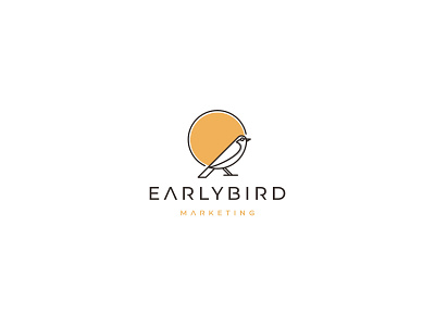 early bird marketing branding clean design flat icon illustration logo modern logo design simple typography vector