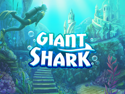 Game logo design - giant shark font design game title logo