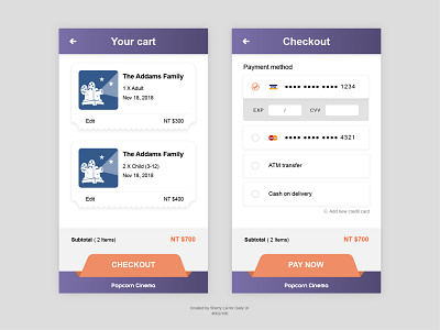 Daily UI #002 - Credit Card Checkout