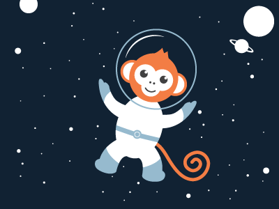 Space Monkey Steeeeve design graphic graphic design monkey orange space space monkey vector space suit