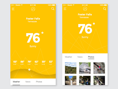 Climbable V2 app flat ios minimalistic mobile ui weather web