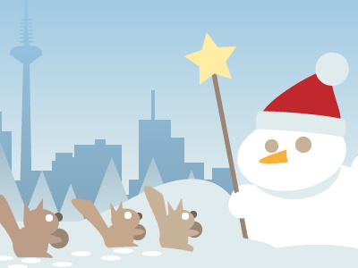 Merry Christmas 2013 christmas snowman squirrels vector