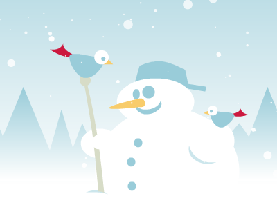 Winter, my friend animation canvas freehand html5 illustration js snowman vector