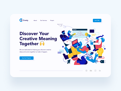 "Creaty" Creative Agency - Header Exploration