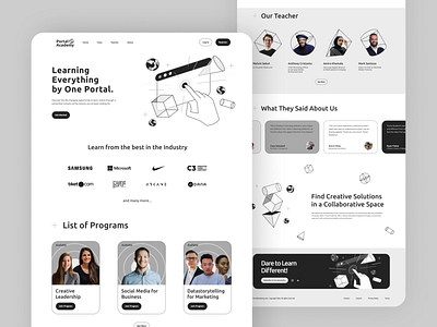 Portal Academy - E-Learning Platform Home Page