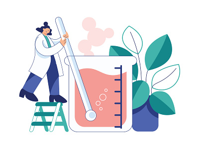 Chemical Laboratory experiment 1 character character design flat design illustration laboratory scientist ui vector