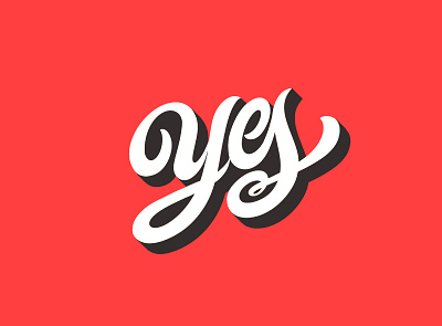 Lettering : Yes calligraphy handlettering lettering logo logotype typography