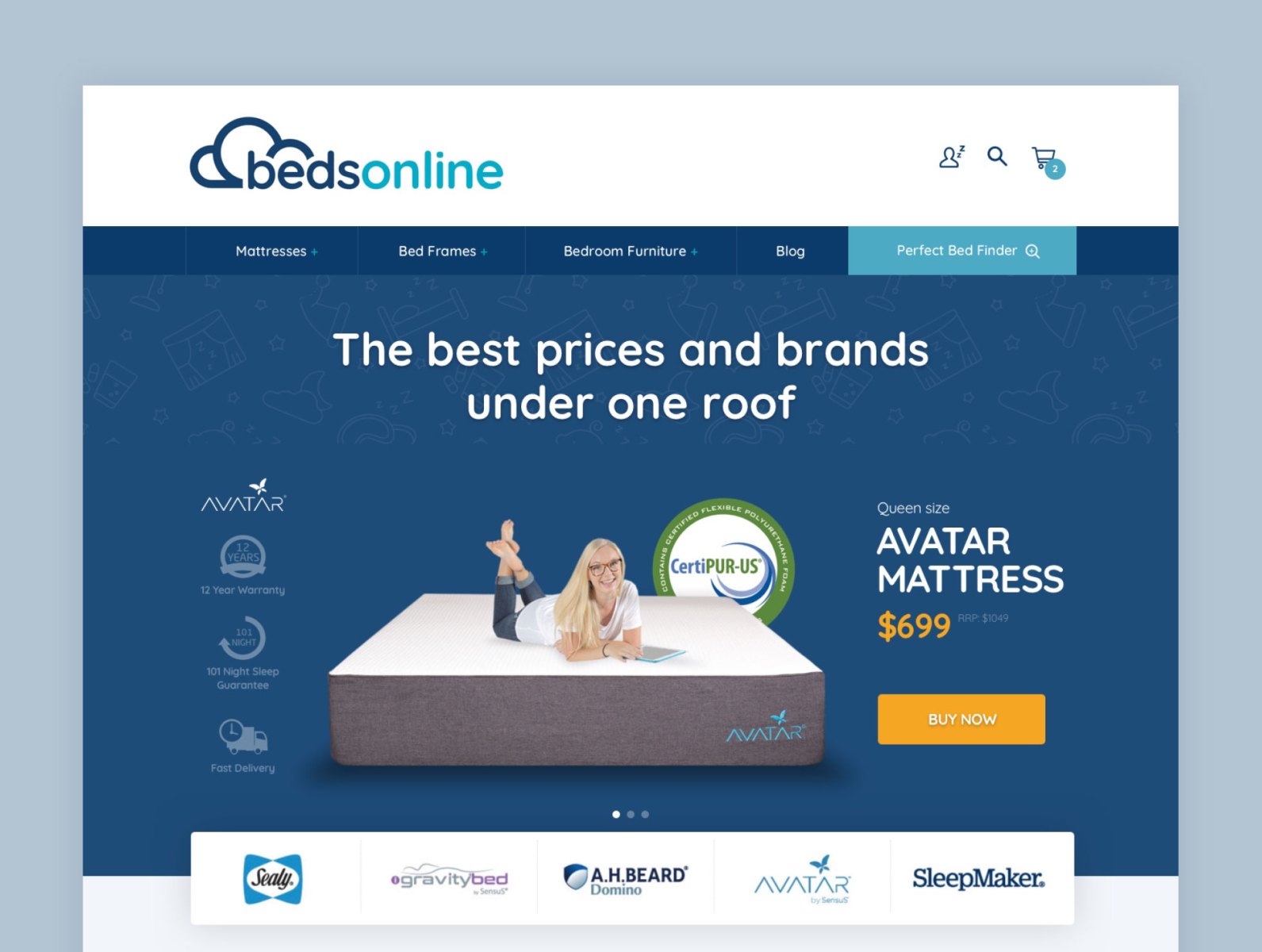 Beds Online By Michael Simonetti On Dribbble   Beds Online 01 