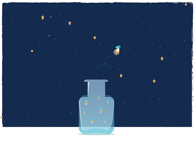 Fortune Favors the Curious constellation firefly illustration mantra reach for the stars