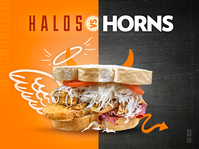 Halos vs. Horns angel deli devil fish sandwich halos vs horns lent pittsburgh pa restaurant sandwich shop sandwiches
