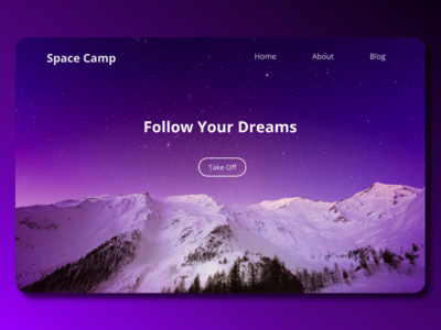 Space Camp Landing Page design front end ui