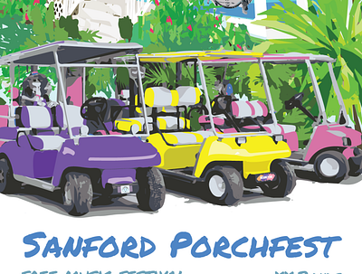 Sanford Porchfest Poster aesthetics art artist artwork artworkforsale color colorful design florida illustration orlando