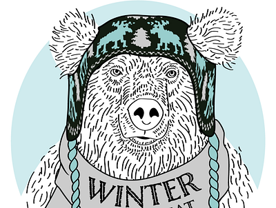 Winter Retreat Bear art artwork color colorful design illustration poster shirt design tshirt art