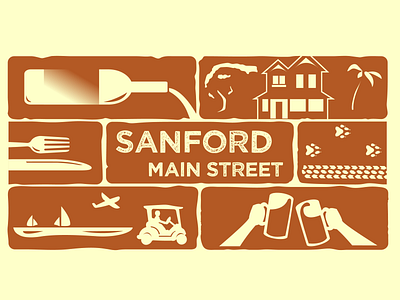 Sanford Main Street Logo aesthetics art artist artwork branding design illustration logo vector