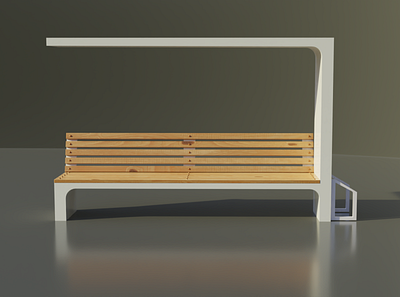 Simple bench project 3d bench light render wood