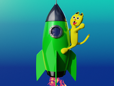 For fun 3d 3d art 3d artist art b3d blender design illustration render rocket